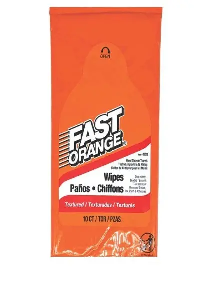 Permatex Fast Orange Cleaning Wipes - Citrus Scent (Case Of 10) 1