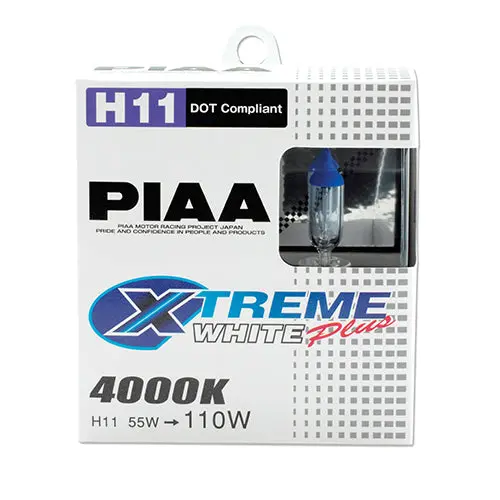 Piaa Xtreme White Plus H11 Halogen Light Bulb - 55 Watts (Pair) 1