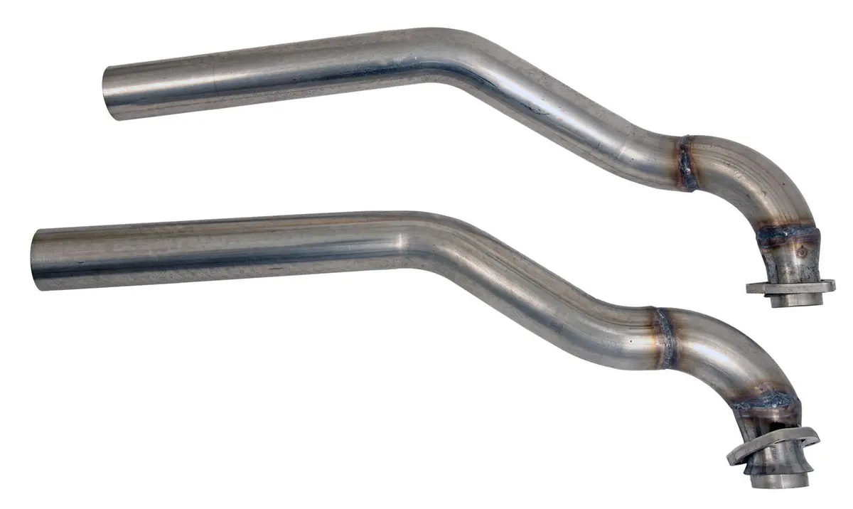 Pypes 2.5 In Diameter Stainless Downpipe - Stock 3-Bolt Manifolds - Chevy Fullsize Car 1955-57 (Pair) 1