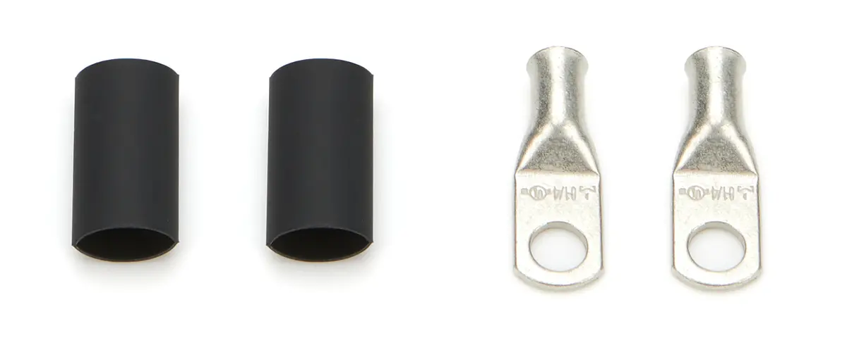 Quickcar 6 Gauge Wire 1/4 In Ring Terminal - Copper - Tin (Pair) 1