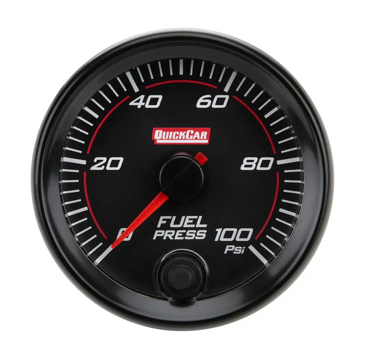 Quickcar Redline Fuel Pressure Gauge - 0-100 Psi - Full Sweep - 2-5/8 In Diameter - Black Face 1