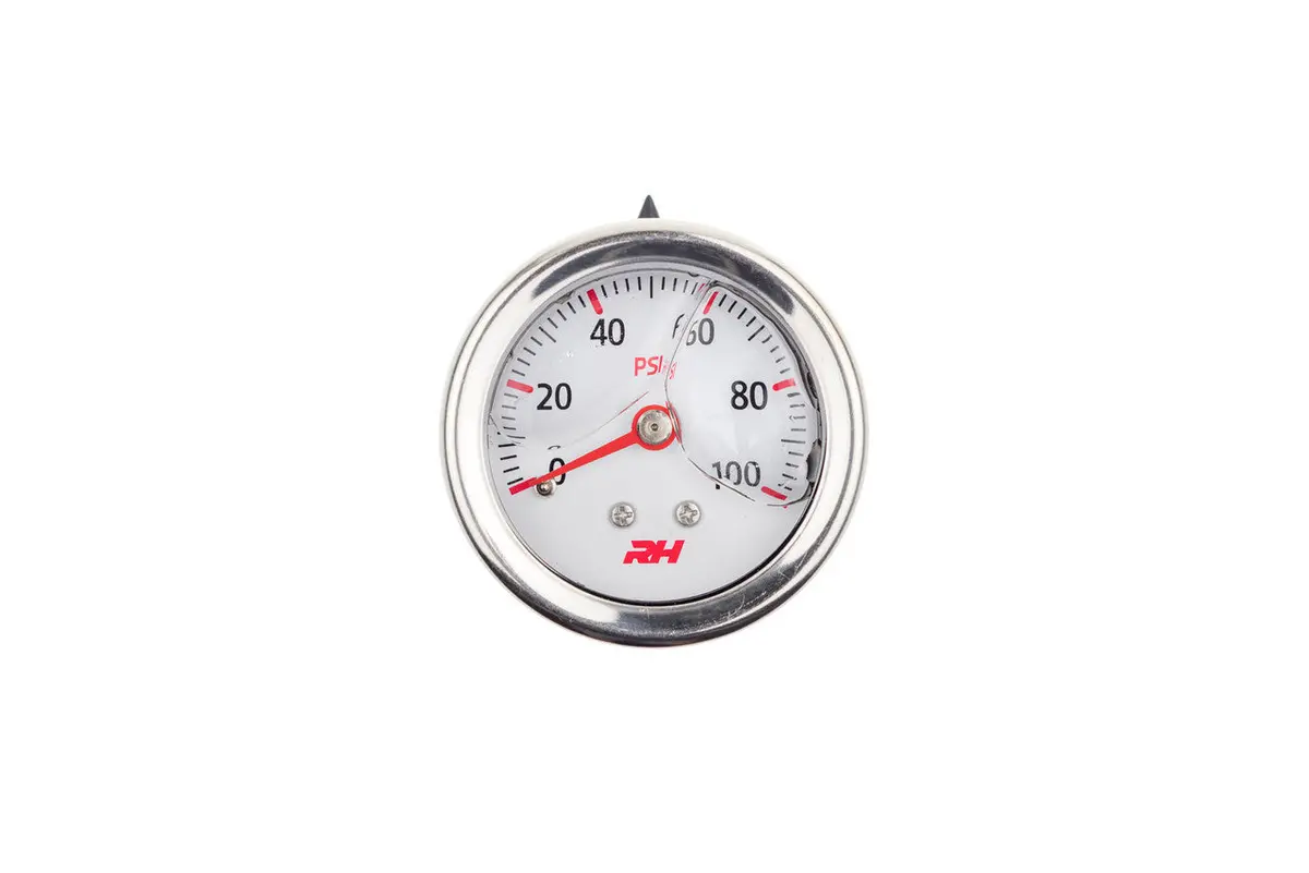 Redhorse Performance 5001 Series Fuel Pressure Gauge - 0-100 Psi - Full Sweep - White Face 1