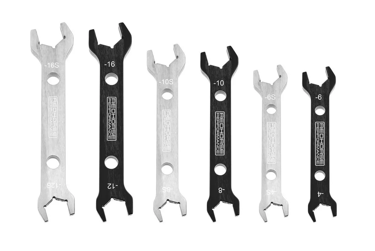 Redhorse Performance 5468 Series An Wrench Set - Double End - 6 Piece - 4 An To 16 An - Black / Silver 1