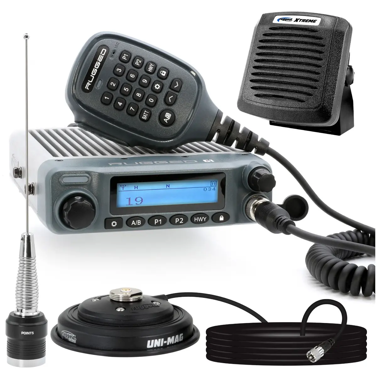 Rugged Radios Rugged Radios G1 Gmrs Mobile Radio Kit Plus /W External Speaker 1