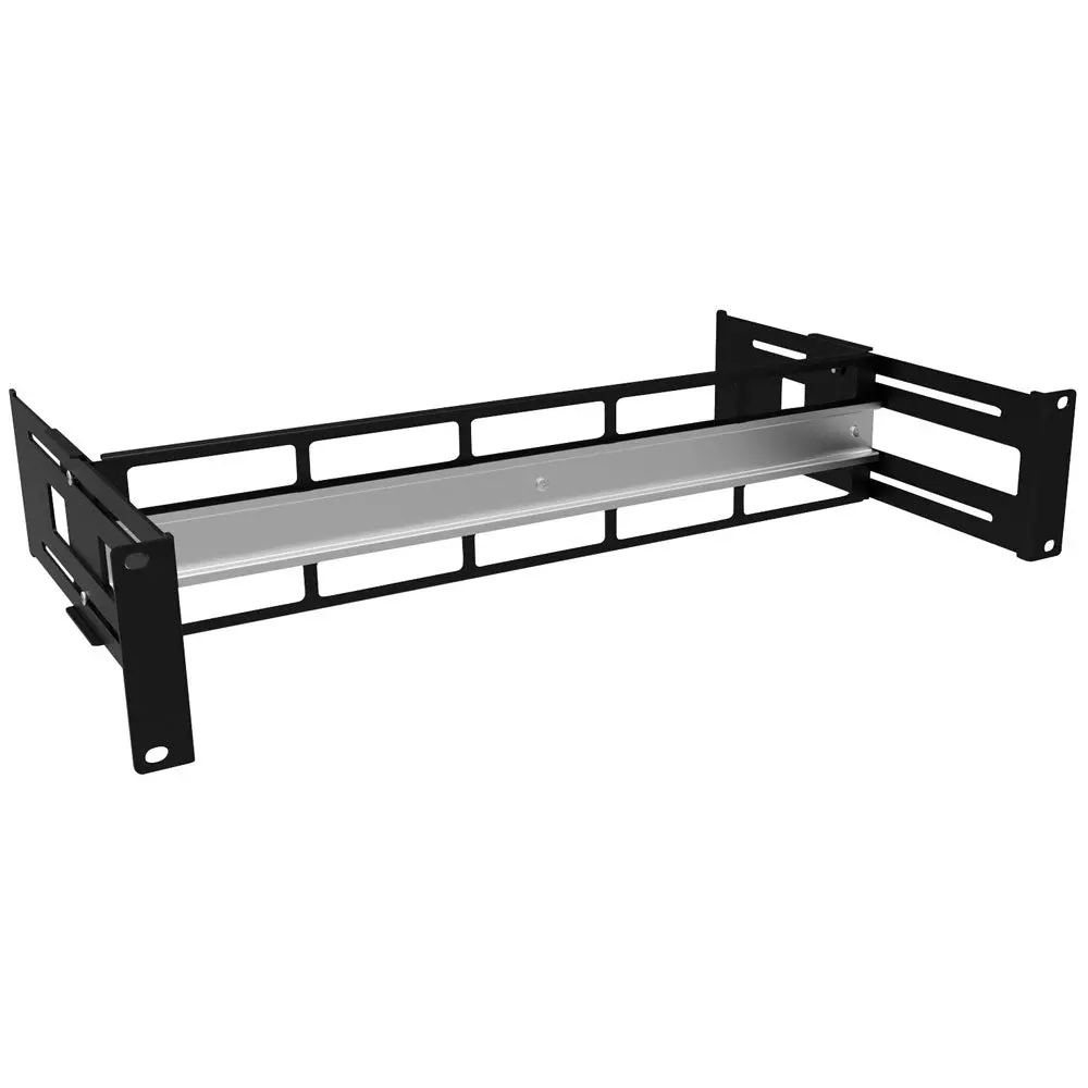 Din Rail Panel, Adjustable, Black, 2U, 3.5"H (Rmad19003bk) 1