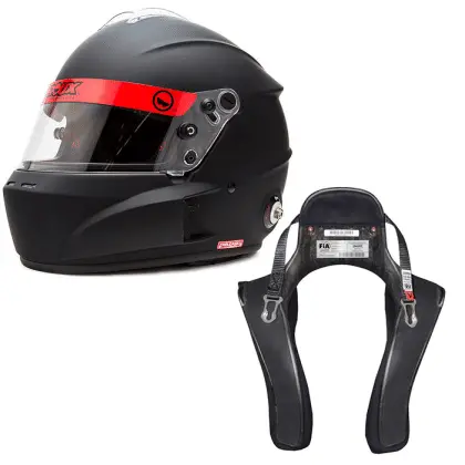Roux R-1 Black Helmet And Hans Device 1