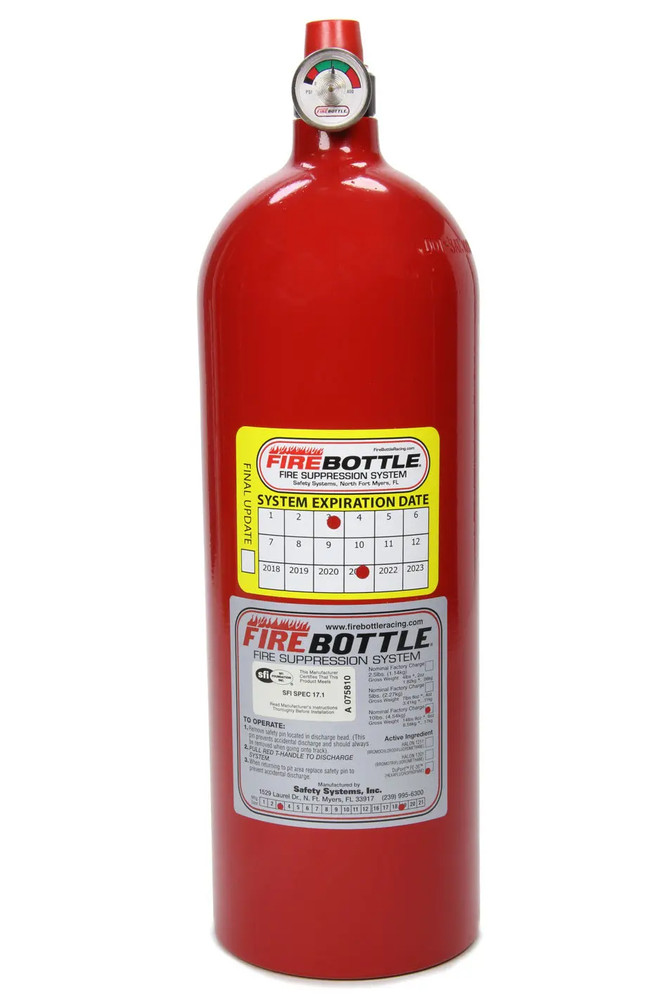 Firebottle Fire Extinguisher Bottle - Novec 1230 - Fe-36 - 10.0 Lb Bottle 1