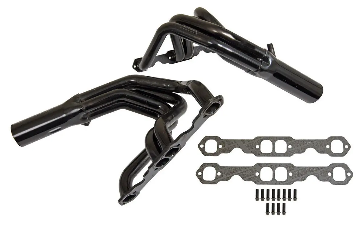 Schoenfeld Truck Headers - 1.75 In Primary - 3.5 In Collector - Black - Small Block Chevy (Pair) 1