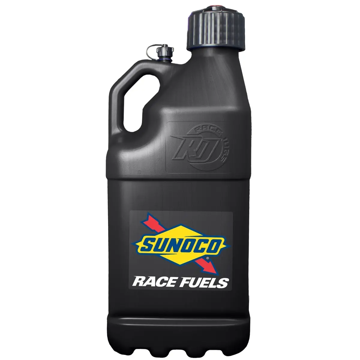 Sunoco Motorsports 5 Gallon Utility Jug - 9.5 X 9.5 X 23 In Tall - O-Ring Seal Cap - Screw-On Vent - Square - Black 1