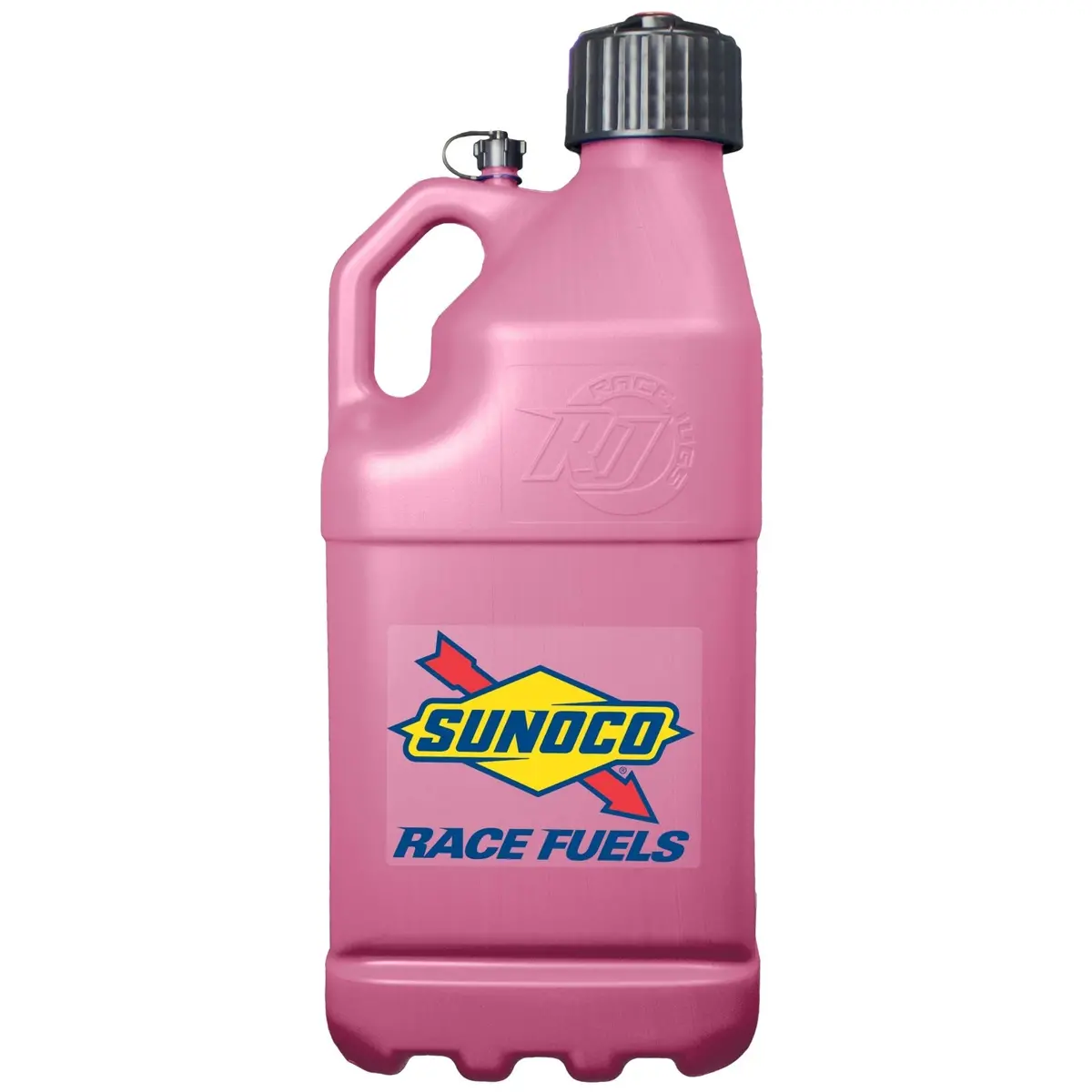 Sunoco Motorsports 5 Gallon Utility Jug - 9.5 X 9.5 X 23 In Tall - O-Ring Seal Cap - Screw-On Vent - Square - Pink 1
