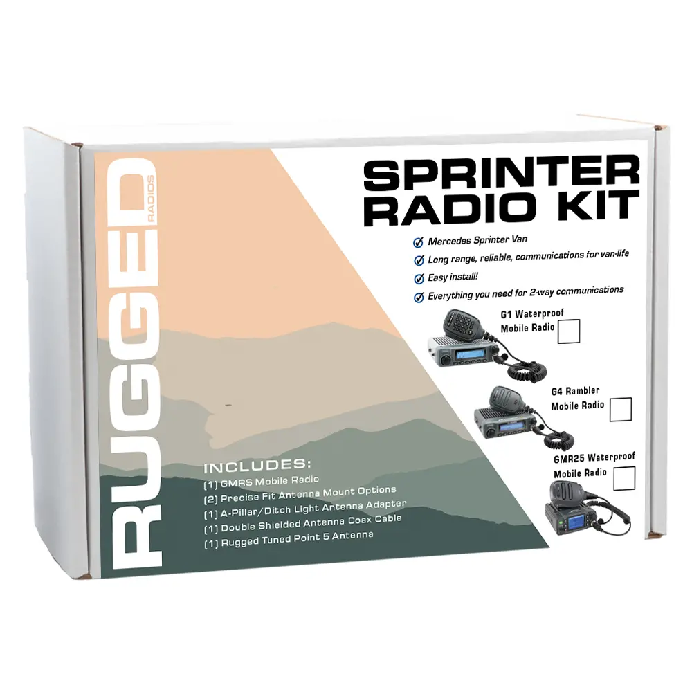 Rugged Radios Mercedes Sprinter Van Two-Way Gmrs Mobile Radio Kit - Rambler G4 1