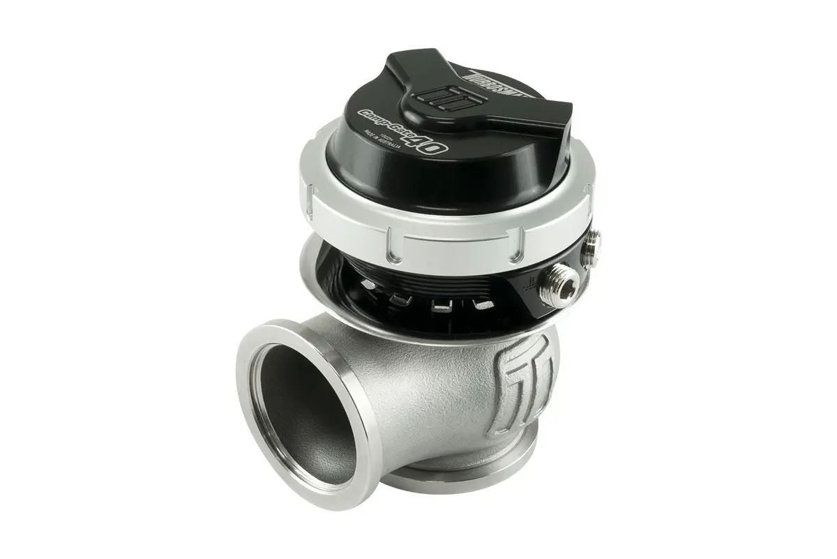 Turbosmart Compgate40 Wastegate - Electronic - 7 Psi Spring - 40 Mm Diameter - Black / Clear 1