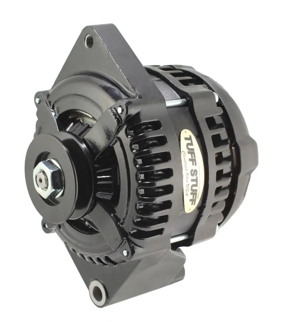 Tuff-Stuff 225 Max Amp 1-Wire Alternator W/ Single V-Belt Pulley - Black - Ford 1