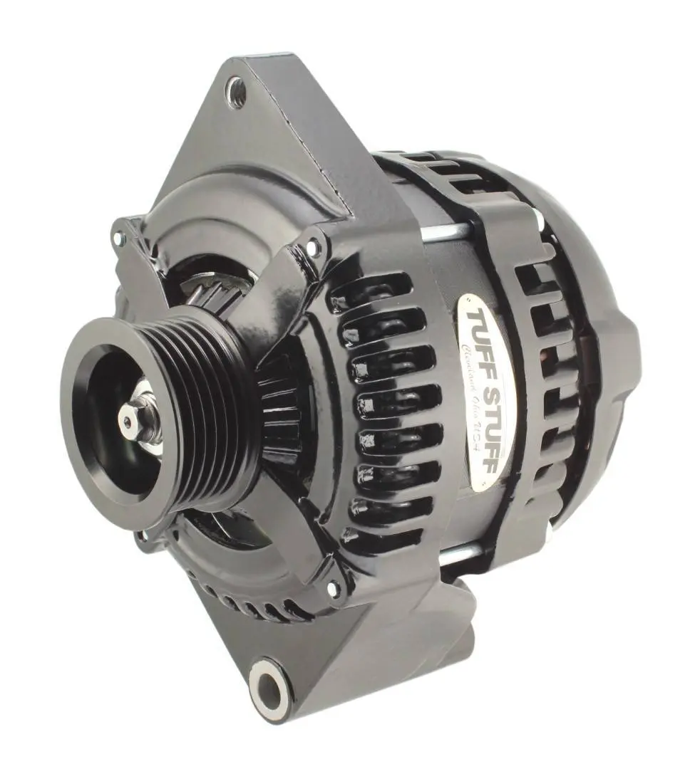Tuff-Stuff 225 Max Amp 1-Wire Alternator W/ 6-Rib Serpentine Pulley - Black - Ford 1