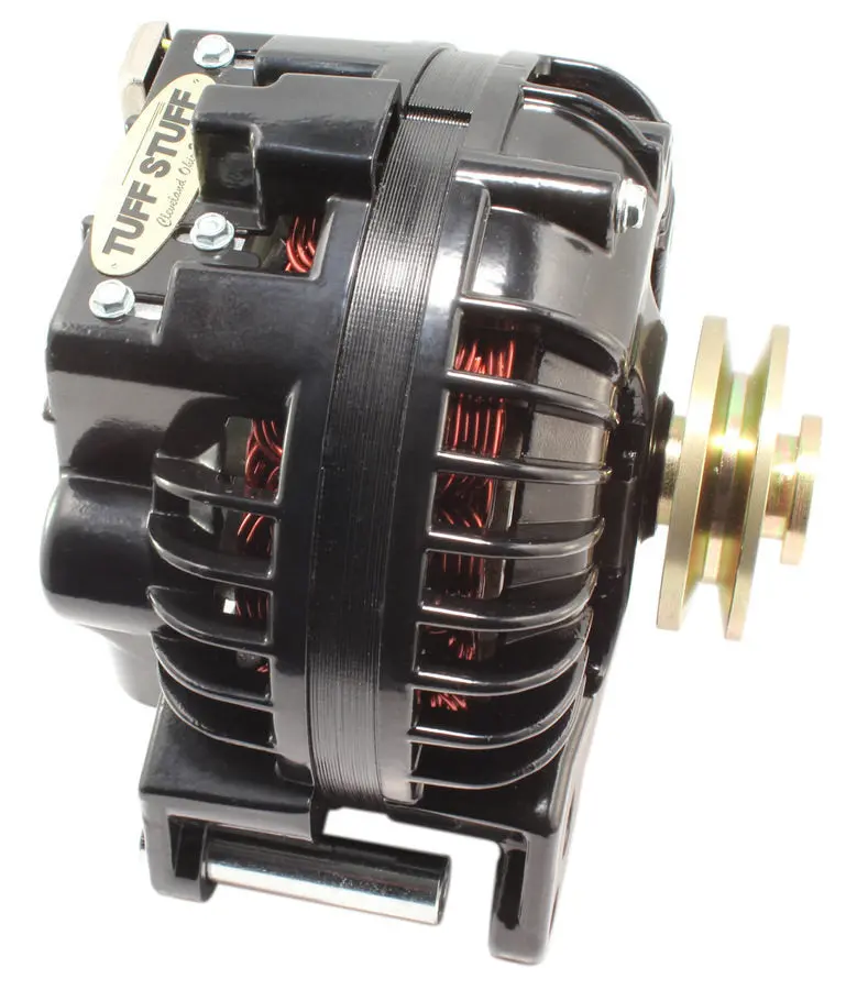 Tuff-Stuff 130 Max Amp 1-Wire Alternator W/ Single V-Belt Pulley - Black - Mopar 1