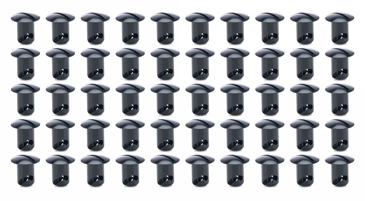 Ti22 Oval Head Aluminum Quick Turn Fastener - Slotted - 7/16 X 0.450 In Body - Black (Set Of 50) 1