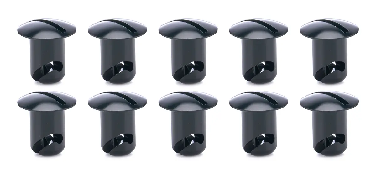 Ti22 Oval Head Aluminum Quick Turn Fastener - Slotted - 7/16 X 0.450 In Body - Black (Set Of 10) 1