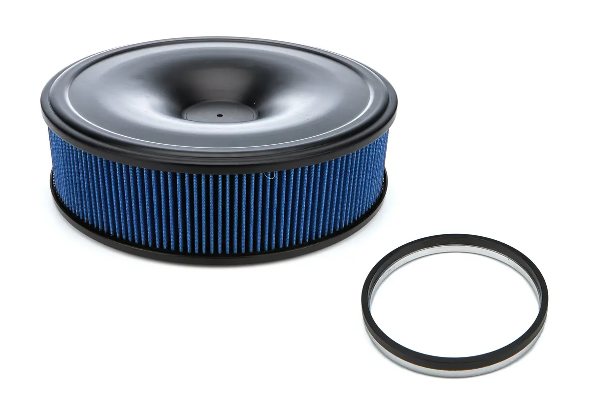 Walker 14 In Round Air Cleaner - 4 In Tall - 5-1/8 In Carb Flange - Black 1