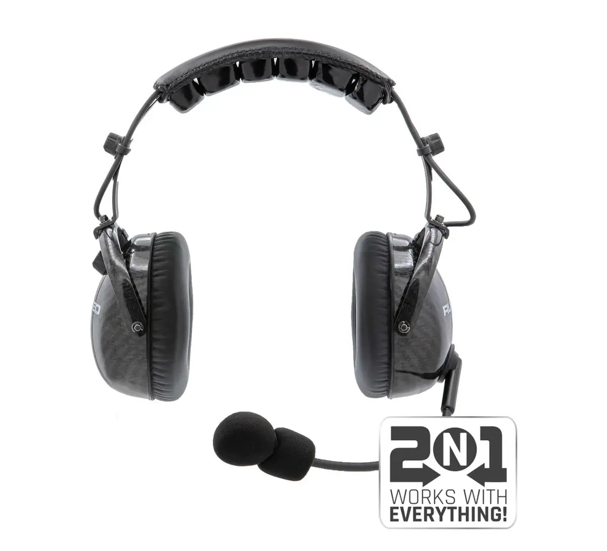 Alphabass Stx Stereo Over The Head (Oth) Headset For Stereo Intercoms - Carbon Fiber 1