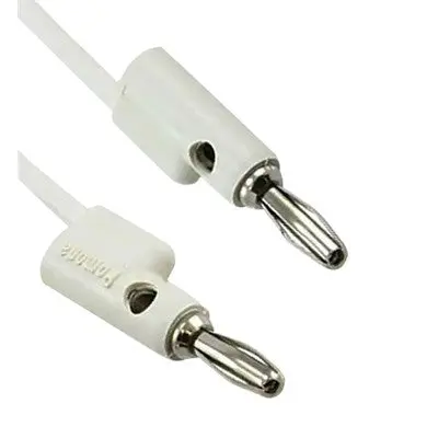 Stacking Banana Plug Patch Cable - 2Ft, White (B-24-9) 1