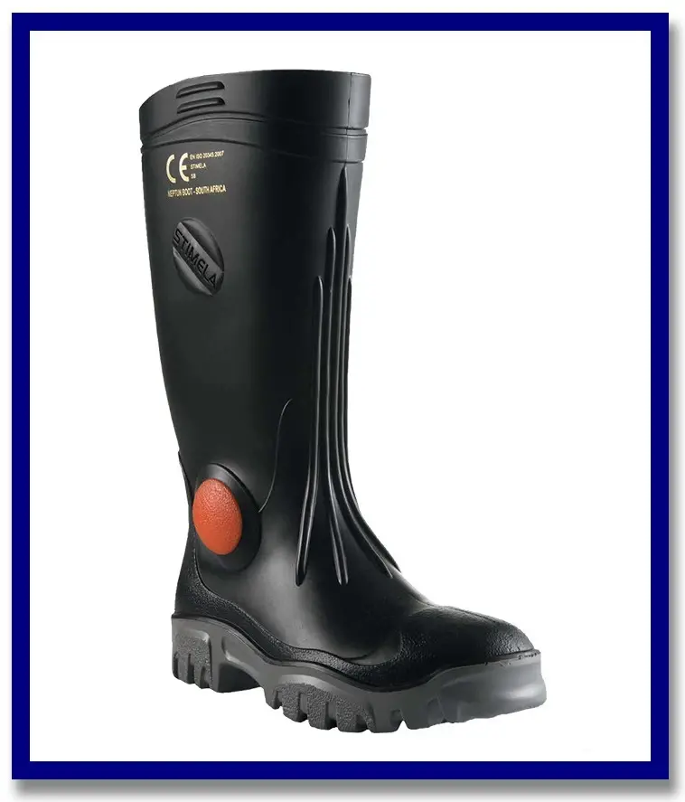 Stimela ‘Superintendant’ Black Safety Toe & Midsole Gumboot 1