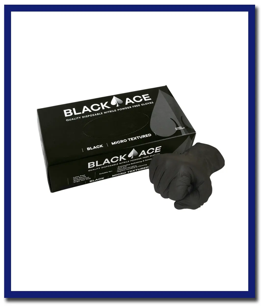 Black Ace Disposable Nitrile Gloves - 1 Box 1