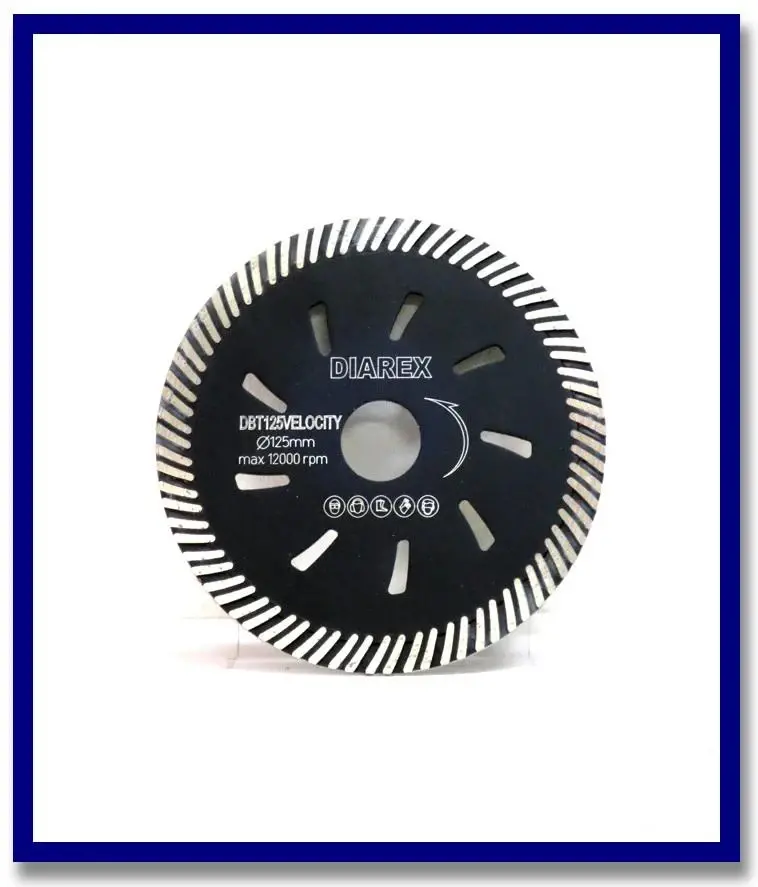 125Mm Diarex Velocity Turbo Blade For Engineered Stone - 22.2Mm Bore 1