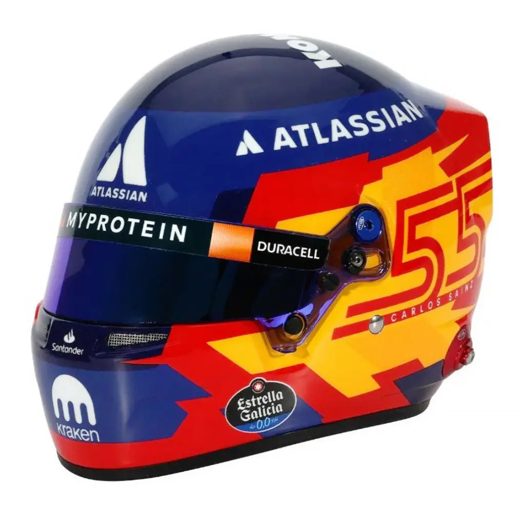 Bell Hp77 Carlos Sainz 1:2 Scale F1 Mini Helmet | Williams 2025 F1 Season 1