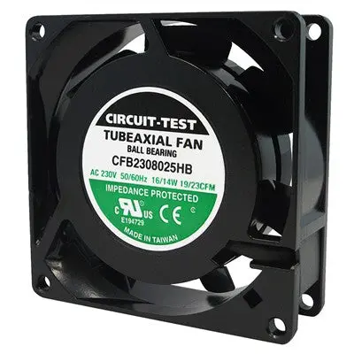 Fan 230Vac, 80Mm X 25Mm, 19/23 Cfm, Ball Bearing (Cfb2308025hb) 1