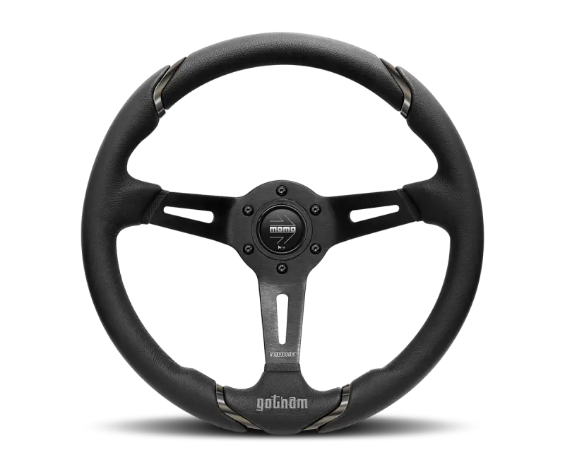 Momo Gotham Steering Wheel 350 Mm - Black Leather/Black Spokes 1