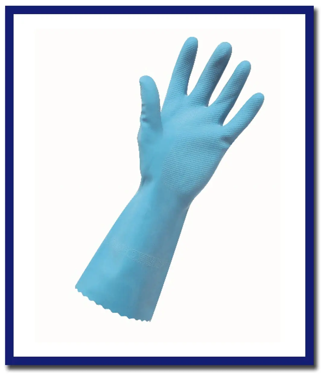 Edco Merrishine Silver Lined Rubber Blue Gloves - 2 Pairs 1