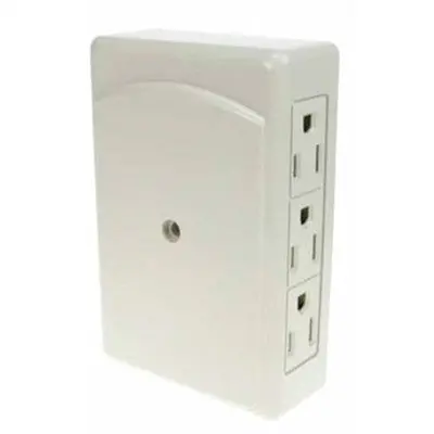 6 Outlet Space Saving Wall Tap - 3 Wire Grounded, White (El-867) 1