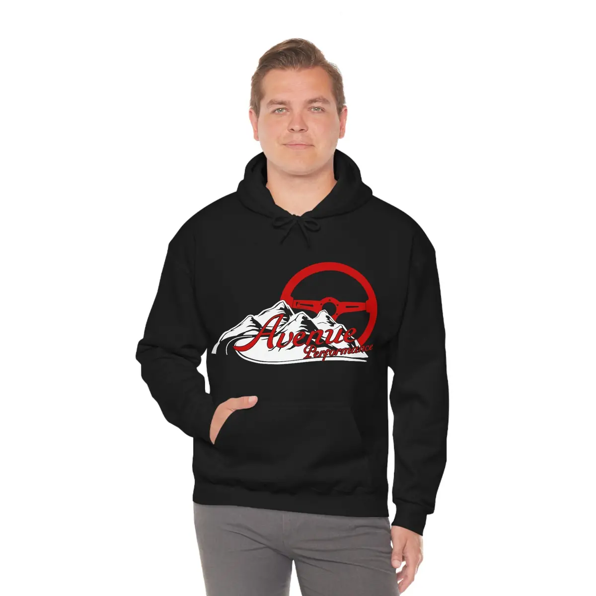Avenue Mountain Design Unisex Hoodie Red/ Black 1