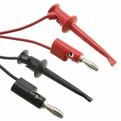 Test Leads - Banana Plug To Spring Hook Probe - 24", Red & Black, Pkg/2 (3782-24-02) 1
