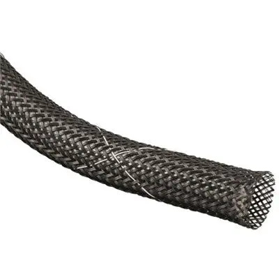 Flexo Flame Retardant Braided Wrap Sleeving 1/4"X 200Ft, Black/Yellow Spyder (Frn0.25Ys-200) 1