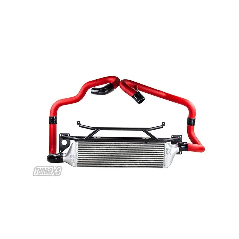 Turbo Xs Front Mount Intercooler Kit For 2015+ Sti W/ Red Piping 1