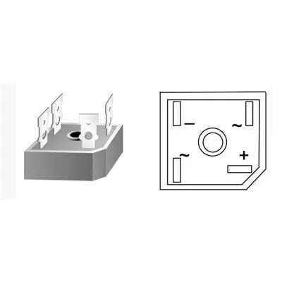 Bridge Rectifier, Single Phase, 35A 1Kv (Gbpc3510) 1