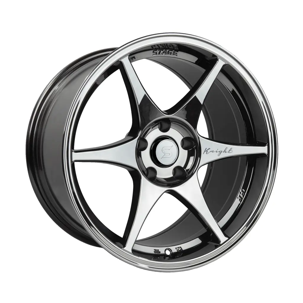 Stage Wheels Knight 18X9.5 +22Mm 5X114.3 Cb: 73.1 Color: Black Chrome 1