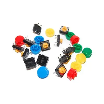 Tactile Push Button With Cap - Assorted Colours, Pkg/12 (Ls-00001) 1
