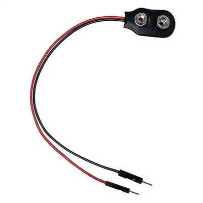 9V Battery Clip To Male Pin Jumper Wire, Pkg/5 (Mb-921) 1