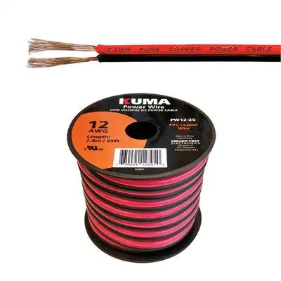 Low Voltage Dc Power Cable, 12Awg, 25Ft Roll (Pw12-25) 1