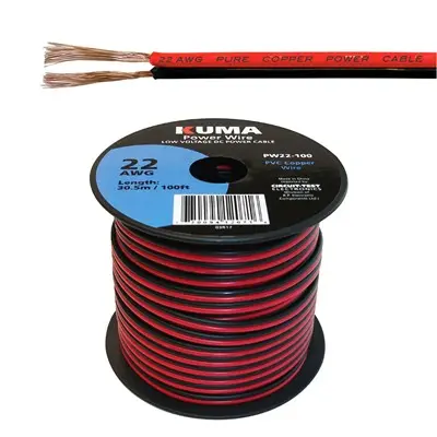 Low Voltage Dc Power Cable, 22Awg, 100Ft Roll (Pw22-100) 1