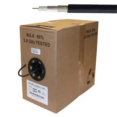 Rg6 Shielded Coax, 1000Ft Roll,  Black (Rg6u-1000-Blk) 1