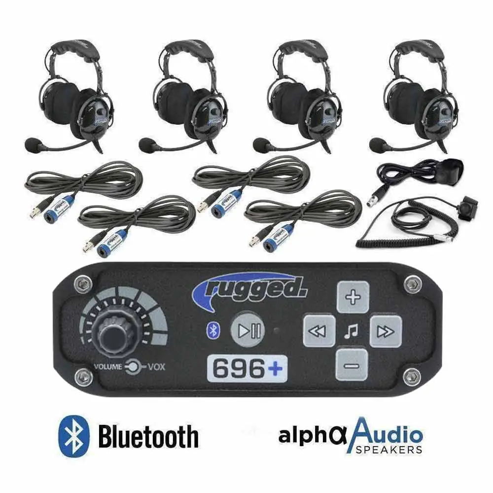 4 Person - Rrp696 Plus Bluetooth Intercom System With Over The Head Oth Headsets 1