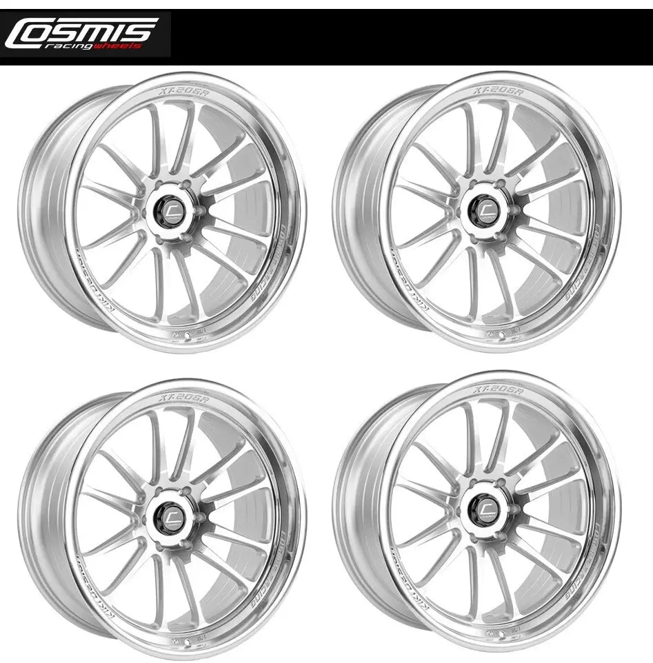 Cosmis Racing Xt-206R Silver W/ Machined Face + Lip Wheel 22X10 +0Mm 6×139.7 - Complete Set 1
