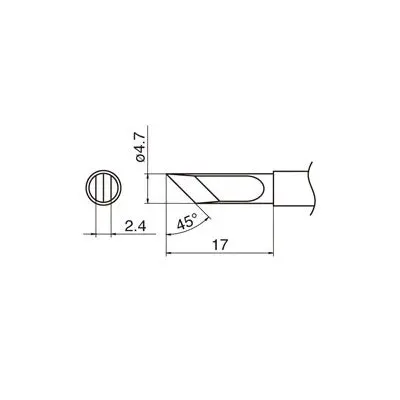 Tip For Hakko Fx951/Fm206 - Knife 4.7Mm, 45° (T15-Kf) 1