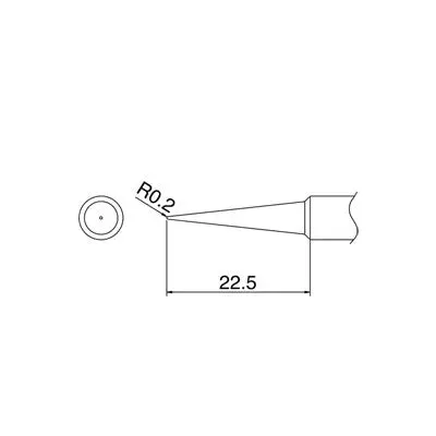 Tip For Hakko Fx888d - Conical 0.2 X 22.5Mm (T18-Bl/P) 1