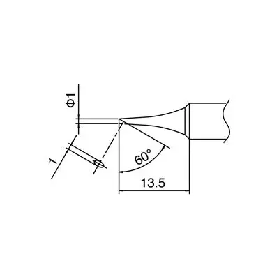 Tip For Hakko Fx888d - Beveled 1.0Mm, 60° (T18-C1/P) 1