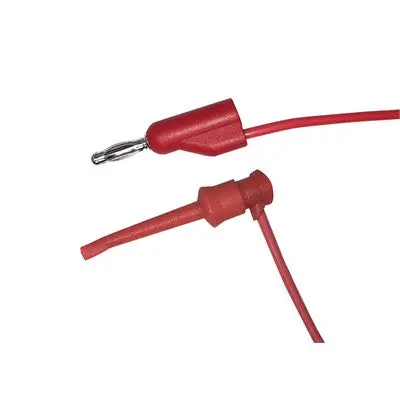 Stacking Banana Plug To Hook Clip Patch Cord, 12", Red (Tle312r) 1